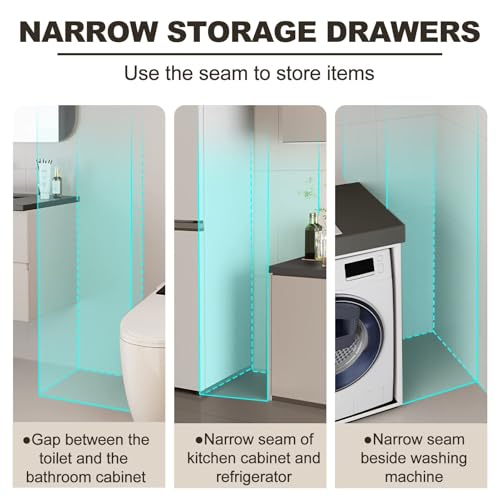 Failjierue Mueble de baño Delgado con Ruedas y cajones. Organizador de Papel higiénico Estrecho para baño, Dormitorio, Cocina y Sala de Estar. Unidad de Almacenamiento Que Ahorra Espacio(2td Floor)