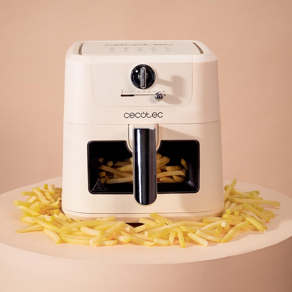 Freidora de Aire Cecotec Cecofry Antique 5000 - 5L, Digital, PerfectCook, Blanco Retro