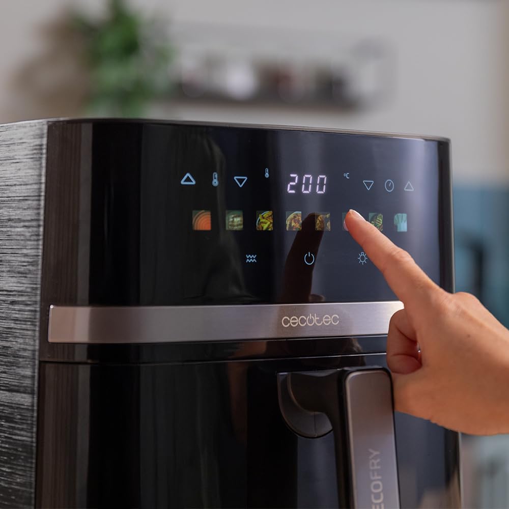 Cecotec Freidora de Aire sin Aceite de 8L con Doble Resistencia, Plancha, Grill, Air Fryer Cecofry&Grill Duoheat 8000. 2200W, Dietética y Digital, Ventana, Temperatura Regulable 80-200°C, 8 Menús