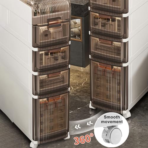 Failjierue Mueble de baño Delgado con Ruedas y cajones. Organizador de Papel higiénico Estrecho para baño, Dormitorio, Cocina y Sala de Estar. Unidad de Almacenamiento Que Ahorra Espacio(2td Floor)