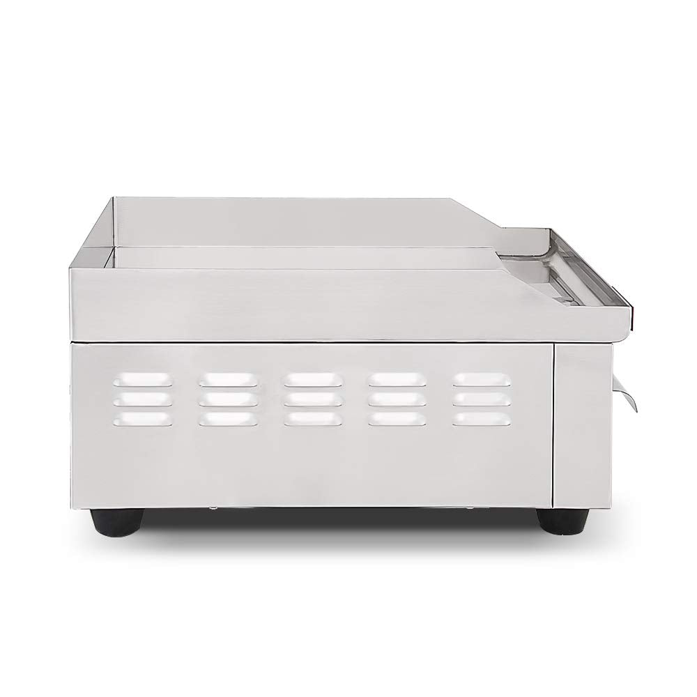 **Equipementpro EG-360 Plancha Eléctrica Profesional | 2000 W, Placa de 36 cm, Parrilla Compacta en Acero Inoxidable para Cocina y Aperitivos**