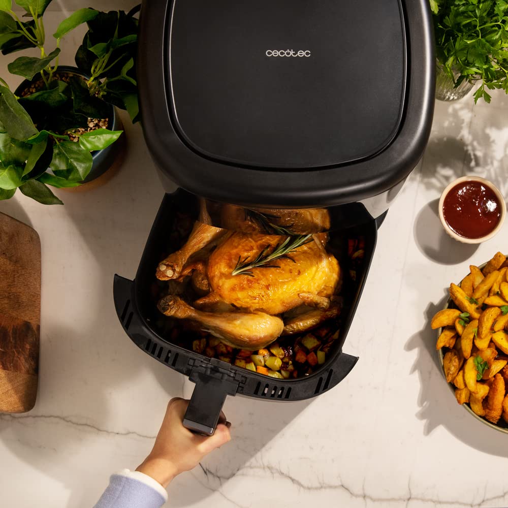 Cecotec Freidora de Aire sin Aceite de 6 L Air Fryer Cecofry Bombastik 6000. 1700 W, Tecnología PerfectCook, Temperatura y Tiempo Regulables, Control Táctil, 12 Modos, Temporizador