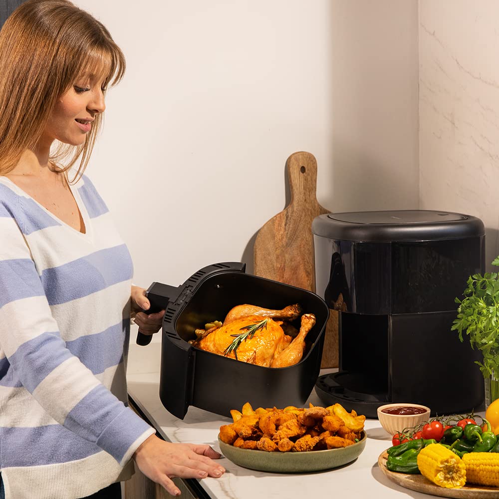 Cecotec Freidora de Aire sin Aceite de 6 L Air Fryer Cecofry Bombastik 6000. 1700 W, Tecnología PerfectCook, Temperatura y Tiempo Regulables, Control Táctil, 12 Modos, Temporizador