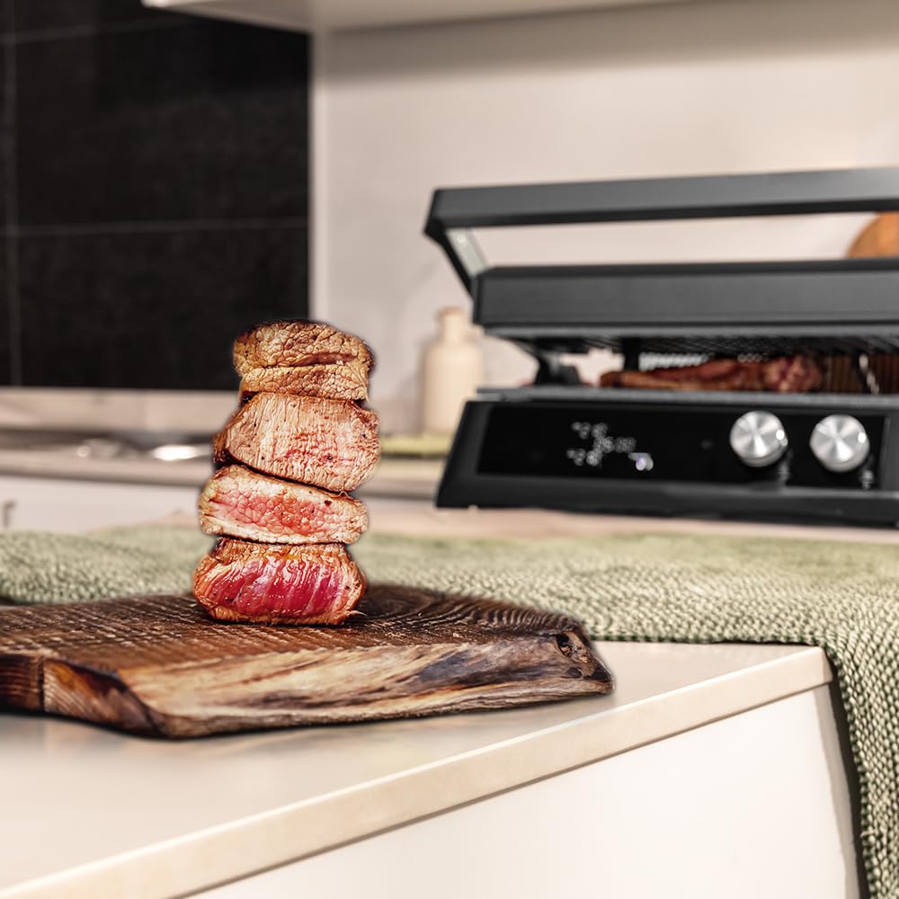 Parrilla Eléctrica Cecotec Rockn'Grill Bistro - 2400W, Doble Placa, Sonda, Cocina sin Humo