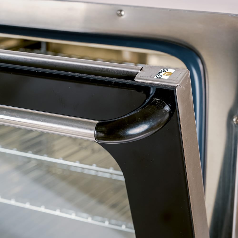 **Cleiton® Horno de Convección Eléctrico Industrial 4 Bandejas 43x32 cm | 300°C, 2600W | Profesional para Panadería y Pastelería | Acero Inoxidable, Puerta Fría**