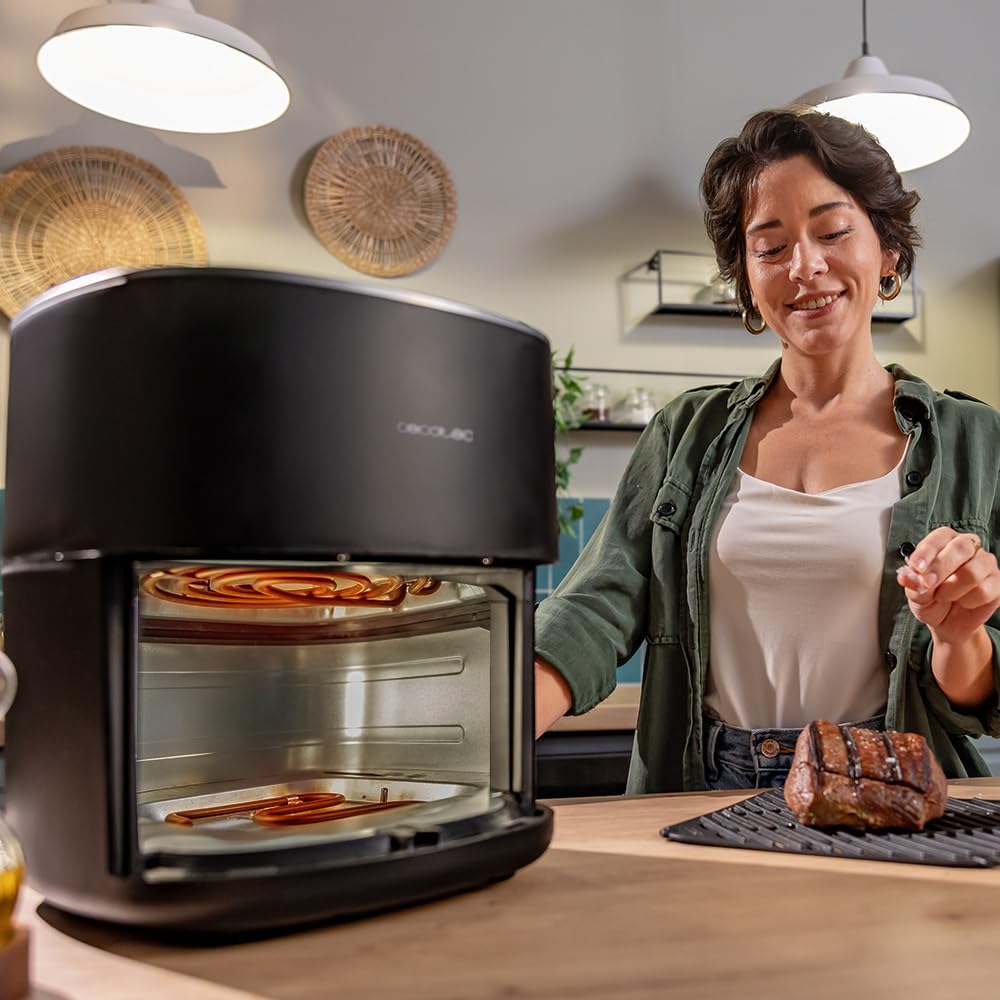 Cecotec Freidora de Aire sin Aceite de 6,5L con Doble Resistencia, Plancha, Grill, Air Fryer Cecofry&Grill Duoheat 6500. 2200W, Dietética y Digital, Ventana, Temperatura Regulable 40-200°C, 12 Menús