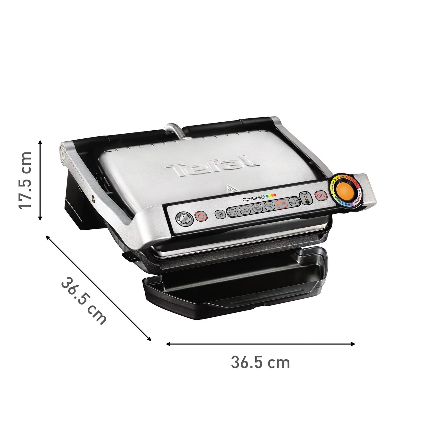 Parrilla Eléctrica Tefal Optigrill GC712D12 - 2000W, 6 Programas, Sensor de Grosor, Placas Extraíbles, Acero Inoxidable