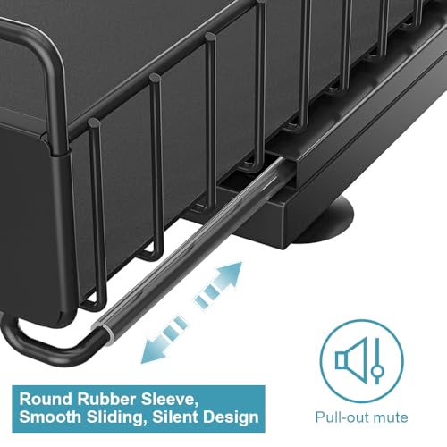 HOMEBOSILY Organizador para debajo del fregadero, organizador de gabinete de cocina extraíble, organizadores de metal de 2 niveles y almacenamiento ajustable en altura, organizadores de cocina y baño