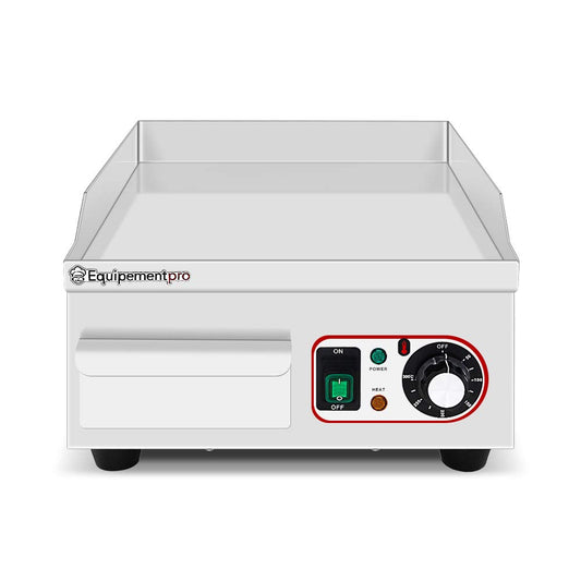 **Equipementpro EG-360 Plancha Eléctrica Profesional | 2000 W, Placa de 36 cm, Parrilla Compacta en Acero Inoxidable para Cocina y Aperitivos**