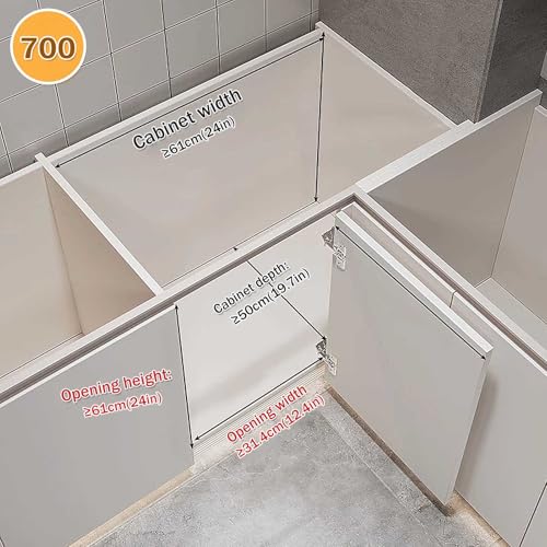 KaBuea Organizador de gabinete extraíble de 2 niveles, organización de especias para gabinete, baño debajo del lavabo, almacenamiento de armario de cocina con estante de esquina ciega