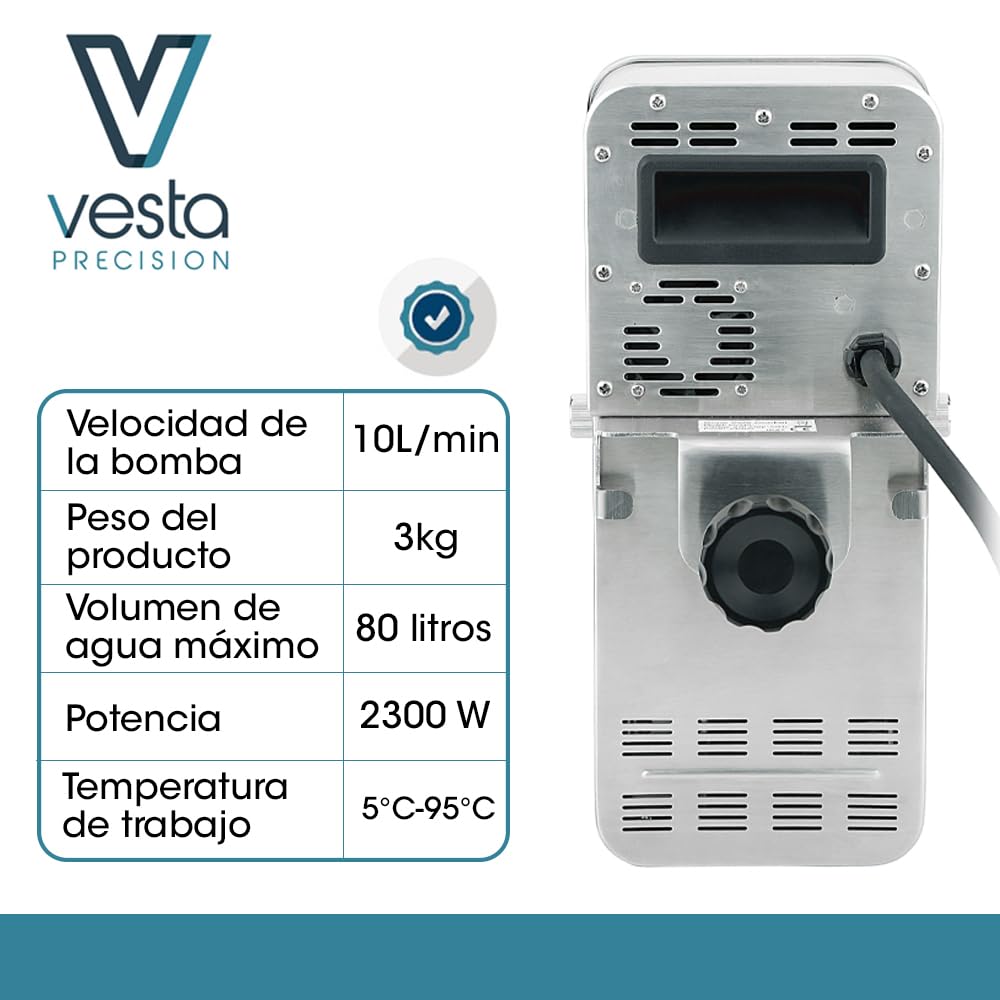 **Vesta Precision Termocirculador Profesional SV330 – Cocina a Baja Temperatura con Wi-Fi y Temporizador, 2300W