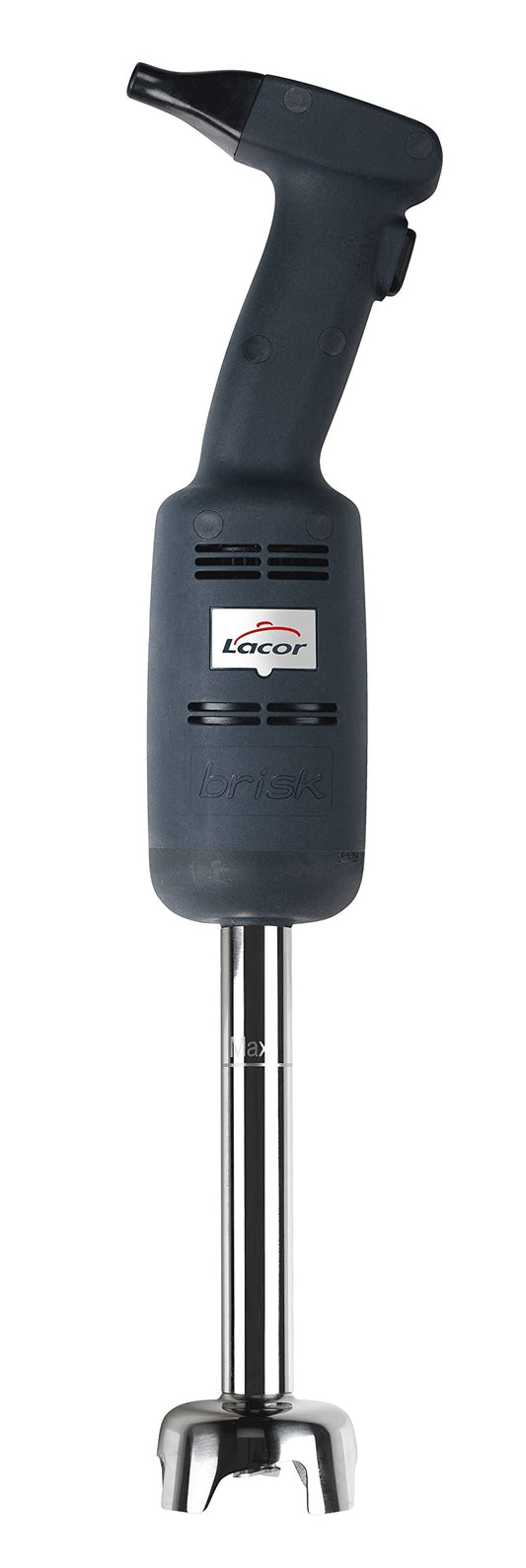 LACOR 69722 Batidora de Mano Brisk, Trituradora Profesional, Brazos Intercambiables, Mango Ergonómico, 220W, Negro, 16 cm