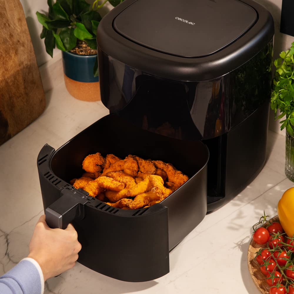 Cecotec Freidora de Aire sin Aceite de 6 L Air Fryer Cecofry Bombastik 6000. 1700 W, Tecnología PerfectCook, Temperatura y Tiempo Regulables, Control Táctil, 12 Modos, Temporizador