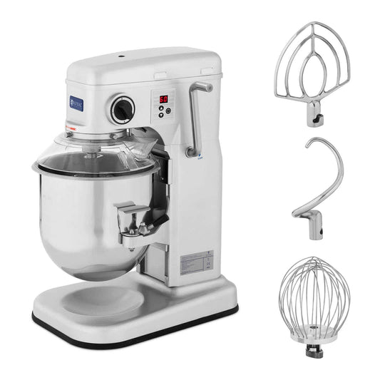 Royal Catering Amasadora Batidora de Cocina RCPM-10,1B | Motor 650 W | Capacidad 10 L (1,75 kg de masa) | Velocidad regulable 230–580 rpm | Robusta y Profesional, Ideal para Panadería y Repostería