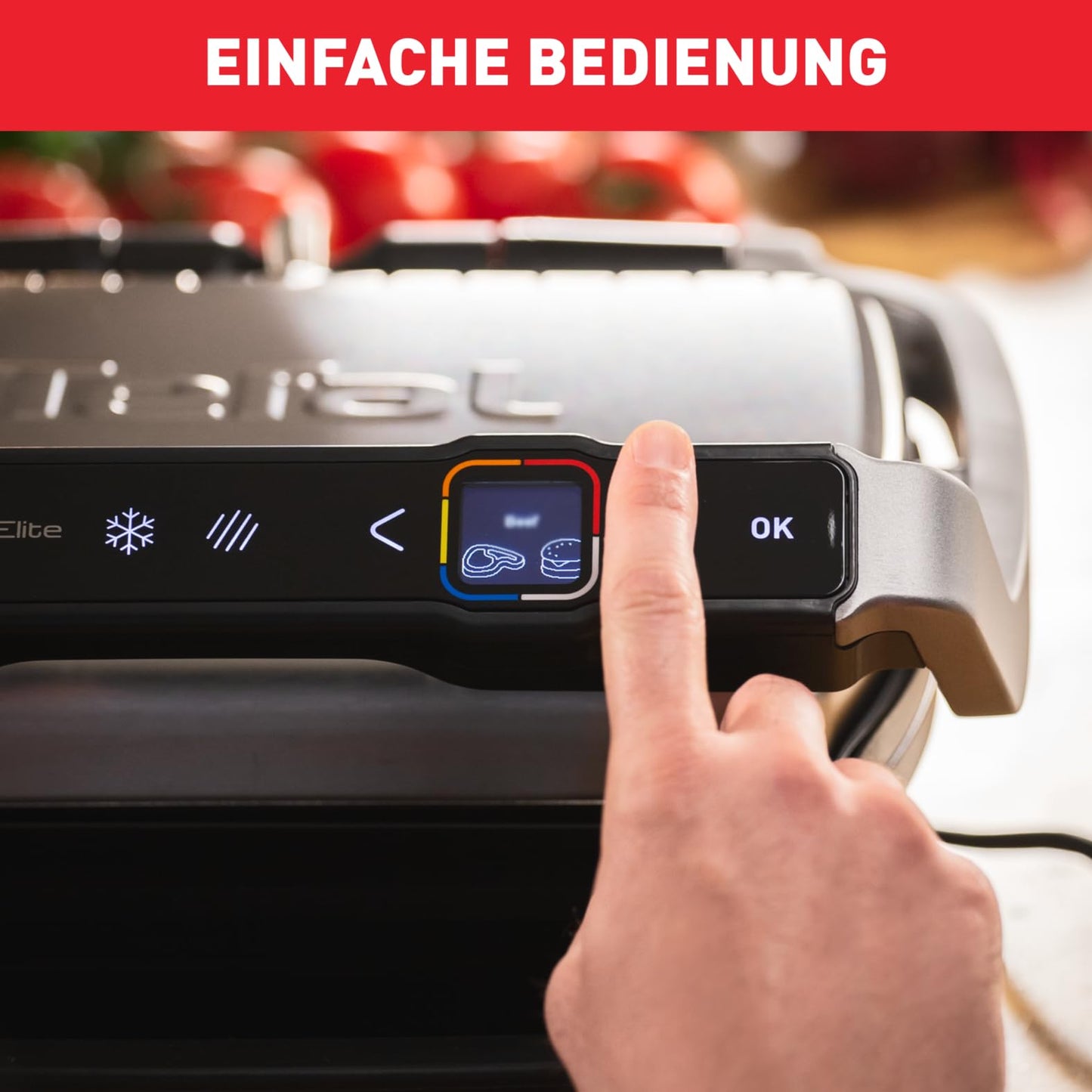 Parrilla Eléctrica Tefal Optigrill Elite – Sensor Inteligente, 6 Programas Automáticos, Placas Antiadherentes