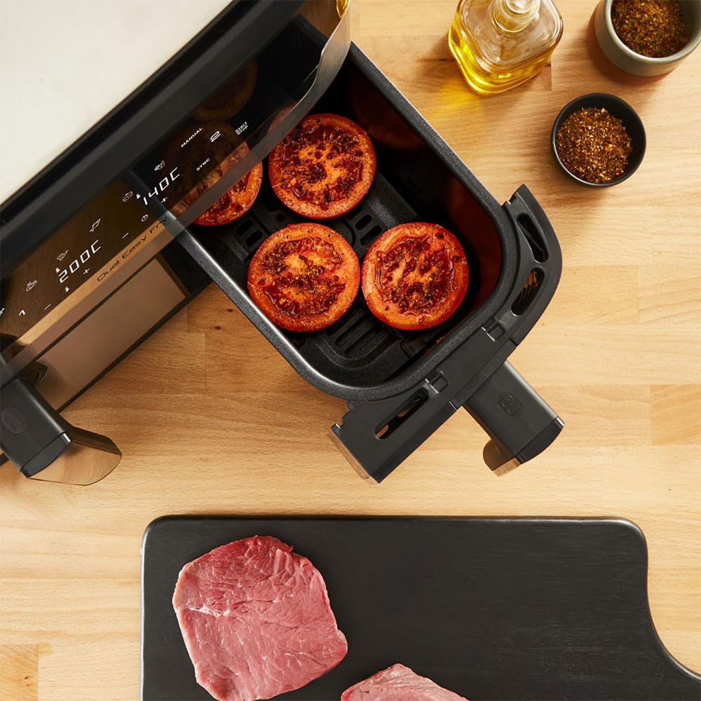 Tefal Airfryer (EY905D) Dual Easy Fry & Grill Silver Black