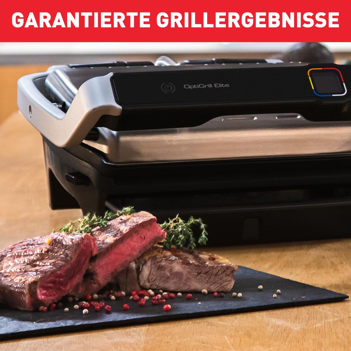 Parrilla Eléctrica Tefal Optigrill Elite – Sensor Inteligente, 6 Programas Automáticos, Placas Antiadherentes