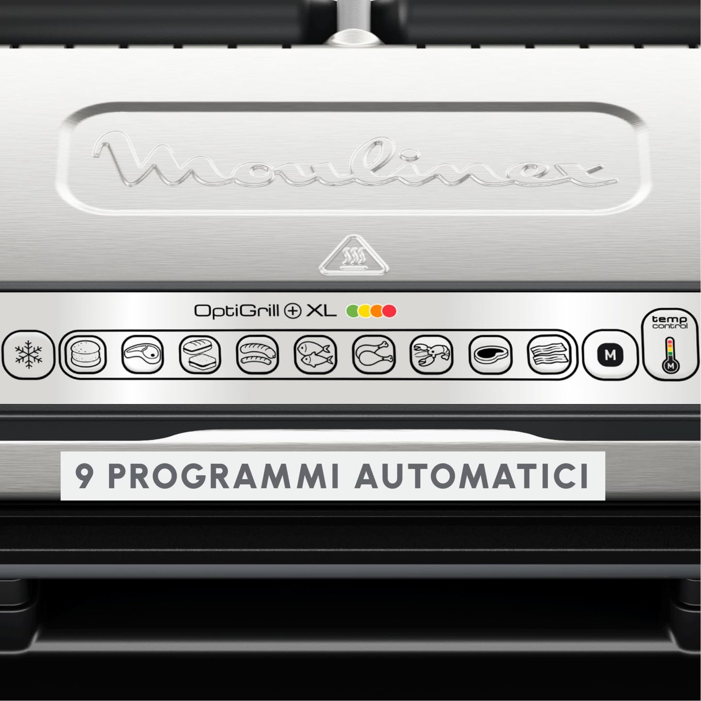 Parrilla Eléctrica Moulinex Optigrill+ XL – Cocción Automática para Carne, Pescado y Verduras, 9 Programas, Placas Antiadherentes