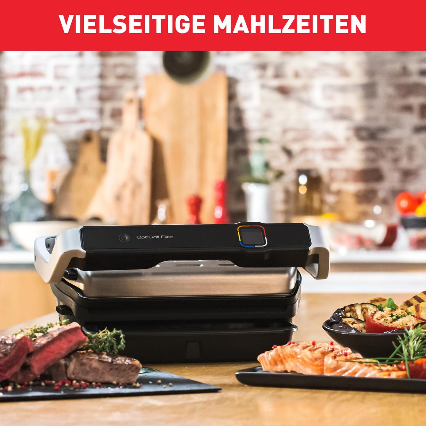 Parrilla Eléctrica Tefal Optigrill Elite – Sensor Inteligente, 6 Programas Automáticos, Placas Antiadherentes