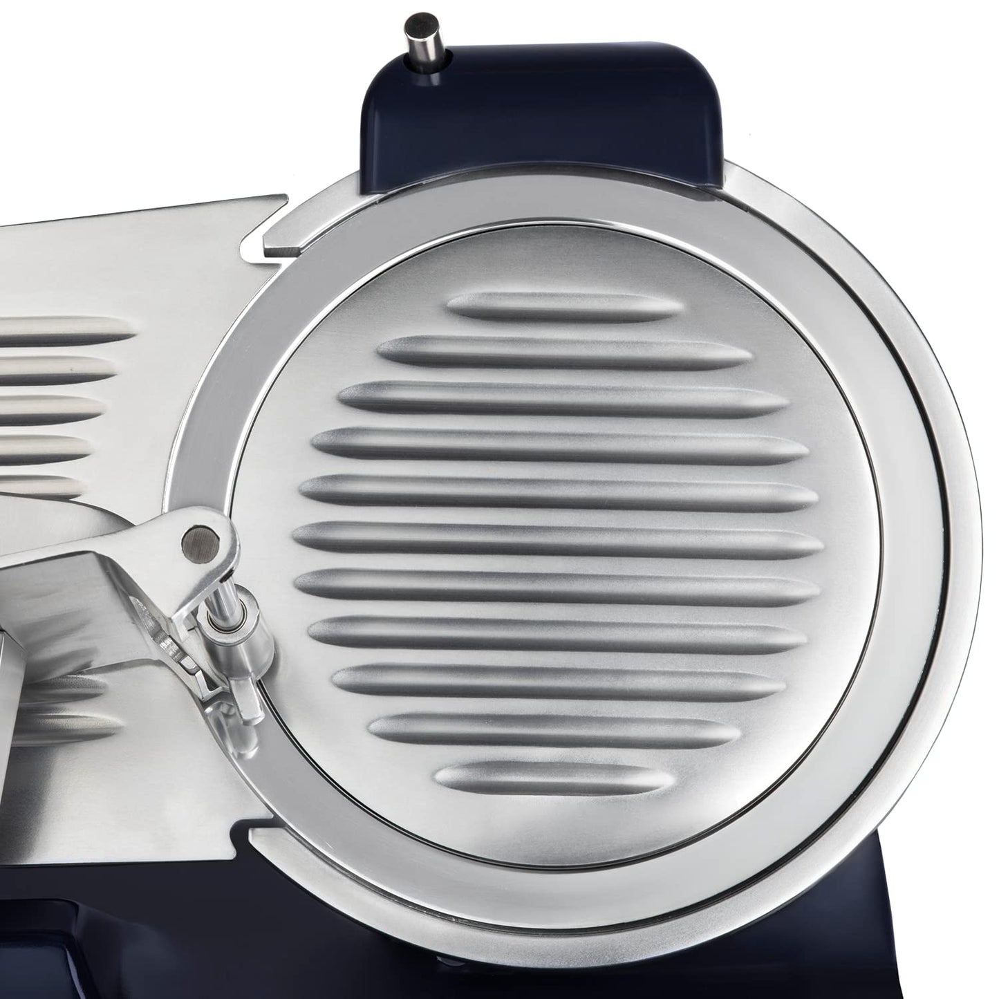 H.Koenig MSX256 Cortafiambres Eléctrico Profesional | Cuchilla 25 cm, Corte 0-12 mm, Afilador Integrado, 282 rpm, Superficie de Corte Grande – Azul
